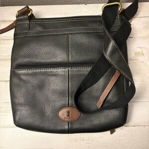 Fossil Black Pebbled Leather Morgan bag